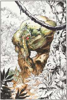 Trent Kaniuga - Man-Thing Illustration Original Art (2001).