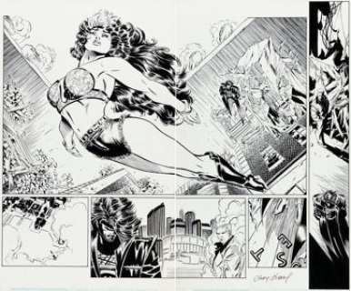 Andy Kubert and Cam Smith X-Men #45 Double Page Spread 31-32 Original Art (Marvel, 1995). (Total: 2 Items)