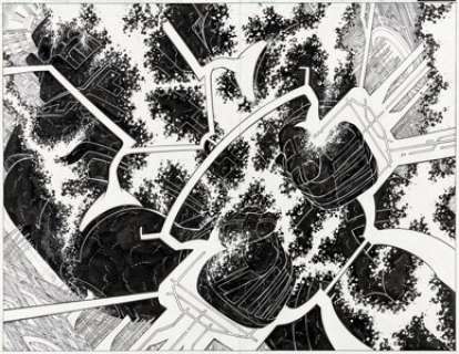 John Romita Jr, Danny Miki, and Tom Palmer Eternals #4 Double Splash Pages 10-11 Original Art (Marvel, 2006).