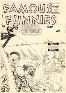 Mike Roy Famous Funnies #217 Cover Original Art (Eastern Color, 1953).