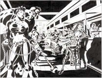 Ian Churchill and Mark Farmer Hulk #14 Double Splash Pages 20-21 Original Art (Marvel, 2009).