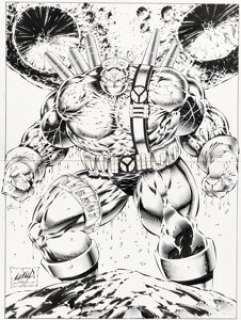 Rob Liefeld and Jon Sibal - Badrock Promotional Illustration Original Art (Image/Extreme, 1994).