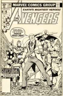George Pérez and Terry Austin The Avengers #201 Cover Original Art (Marvel, 1980).