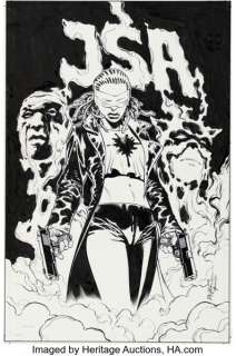 Carlos Pacheco and Jesus Merino JSA #52 Cover Original Art (DC, 2003).