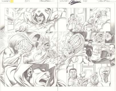 Russ Braun - section eight #2 pgs. 4 & 5 - spectre dps - signed by co-creator: garth ennis & the artist: russ braun