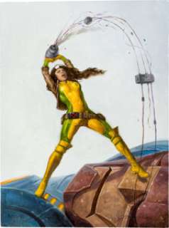 2022 Fleer Ultra Marvel Avengers #59 Rogue - Original Trading Card Artwork by E.M. Gist | Heritage