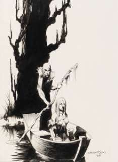 Bernie Wrightson Infinity #3 Vol. 2 "On the River Styx" Illustration Original Art (Adam Malin & Gary Berman, 1971). | Heritage