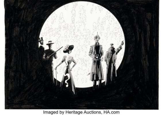 Kevin O‘Neill The League of Extraordinary Gentlemen, Volume 1: The Absolute Edition Endpapers Illustration Original Art (DC/America‘s Best Comics, 2003).