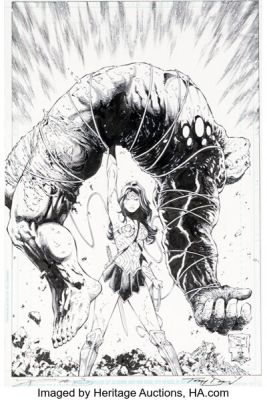 Tony Daniel and Danny Miki Damage #3 Wonder Woman Cover Original Art (DC, 2018).