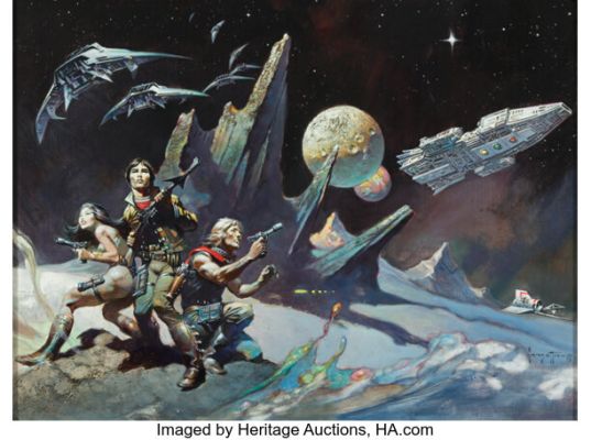 Frank Frazetta Battlestar Galactica: Attack Painting Original Art (1978). | Heritage