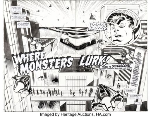 Ed McGuinness and Cam Smith Superman #163 Double Splash Pages 2-3 Original Art (DC, 2000). (Total: 2 Original Art) | Heritage