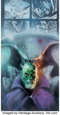 Bill Sienkiewicz Superman: Man of Steel Platinum Series #64 Brainiac Trading Card Illustration Original Art (Skybox, 1994). | Heritage