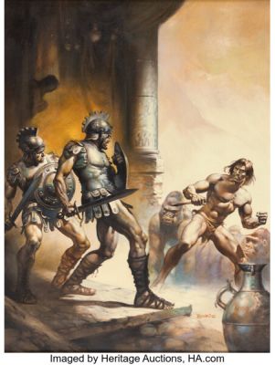 Boris Vallejo Tarzan and the Lost Empire Paperback Cover Painting Original Art (Ballantine Books, 1976). | Heritage