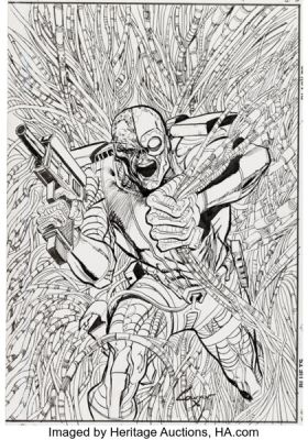Denys Cowan Deathlok #1 Cover Original Art (Marvel, 1991).