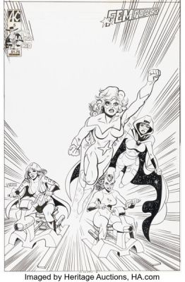 Erik Larsen and Bill Black Captain Paragon and the Sentinels of Justice #5 Cover Original Art Group of 2 (AC Comics, 1986). (Total: 2 Original Art)