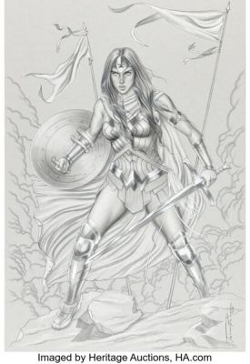 Jenny Frison Wonder Woman #60 Variant Cover Original Art (DC, 2019). | Heritage
