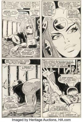 Barry Smith and Dan Adkins Conan the Barbarian #1 Conan First Appearance Issue Story Page 14 Original Art (Marvel, 1970). | Heritage