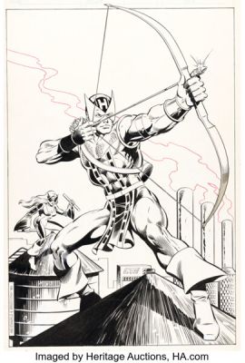 Mark Gruenwald and Brett Breeding Hawkeye #1 Cover Original Art (Marvel, 1983). | Heritage