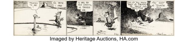 George Herriman Krazy Kat Daily Comic Strip Original Art dated 3-21-41 (King Features Syndicate, 1941). | Heritage