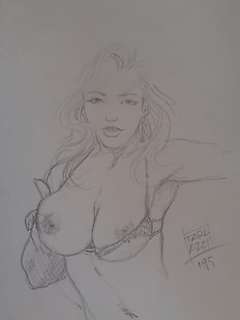 Tarlazzi Luca | Luca Tarlazzi - Illustrazione originale firmata " Selen ," - Page volante - EO - (1995) | Catawiki