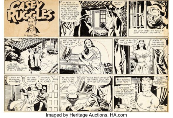 Warren Tufts Casey Ruggles Sunday Comic Strip Original Art dated 7-9-50 (United Feature Syndicate, 1950).