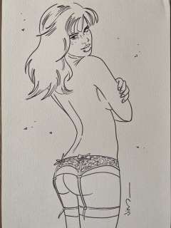 Jim | Jim - Dessin original - Une Nuit à Rome - Marie - (2018) | Catawiki