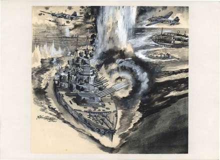 Shigeru Komatsuzaki Hand-Drawn Illustration "The Battle of Malaya" | Mandarake (Big Web)