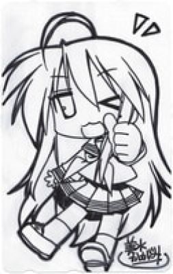 Kagami Yoshimizu Signed Telephone Card with Hand-Drawn Illustration "Lucky Star" | Mandarake (Big Web)