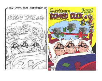 Donald Duck D 7775 - Original cover sketch by Esteban - (1987) | Catawiki