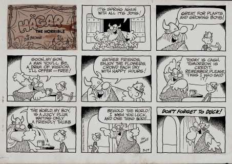 Dik Browne - Hagar the horrible sunday strip (very early) 3-17-1974