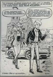 1 dessin NB de DI SANO en hommage à TIBET et son héros RIC HOCHET… | misc / divers