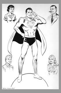Jim Mooney Superman Family Original Comic Art Illustration w/ Supergirl Lois Lane Jimmy Olsen & Perry White