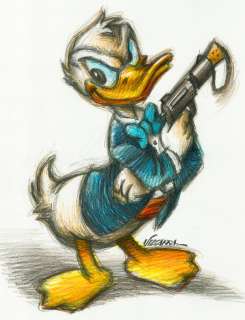 Joan Vizcarra - Donald Duck 007 - Color Pencil Drawing | Catawiki
