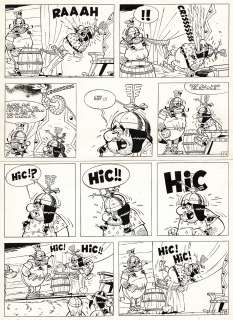 Remacle - Lot 491 - Hultrasson, Fais moi peur viking !, planche originale à l’encre de chine.