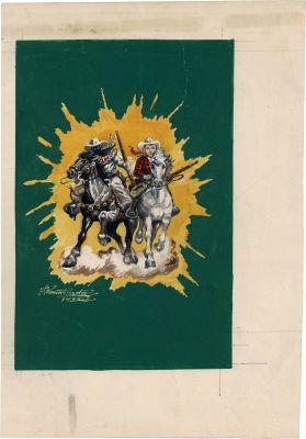 Shigeru Komatsuzaki’s hand-drawn color illustration "Ohira Genji" Back cover of Togensha edition | Mandarake (Big Web)