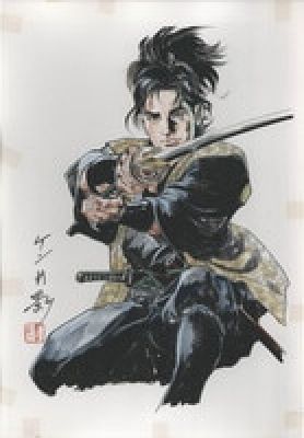 Ken Tsukikage hand written color illustration (line drawing, black solid printing) | Mandarake (Big Web)