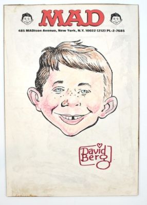 Dave Berg Signed - Alfred E. Neuman Original Drawing on MAD Magazine Stationary | eBay US (Buy It Now)