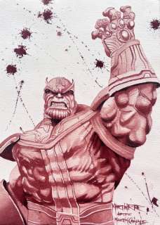 Martin Rodriguez - 1 Peinture originale - Marvel Universe - Thanos After Martin Canale - Wine Art | Catawiki