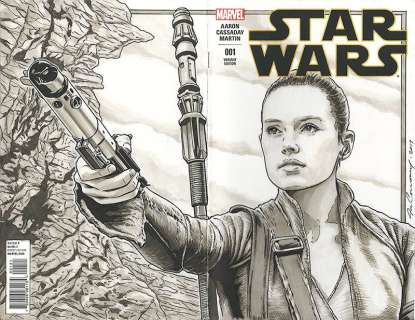 Joe Corroney - Rey Sketch Cover And Disney‘s Wonderground Gallery Artist Proof Rey Canvas Star Wars