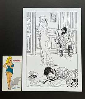 Max Capogna Original drawing - Alula BePop mit Rasputin vs. Corto Maltese - 2017