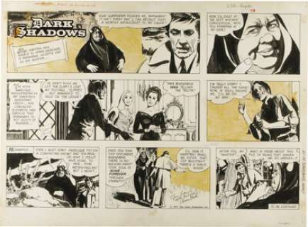 Ken Bald - Dark Shadows Sunday Comic Strip Original Art, dated 10-17-71 (King Features Syndicate, NEA/Dan Curtis -