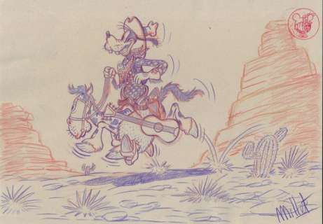 Millet - 1 Original drawing - Cowboy Goofy - Vintage style | Catawiki