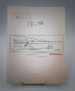 Bernie (XXème) pour Sport et Vie Les skieurs nautiques Deux encres… | misc / divers