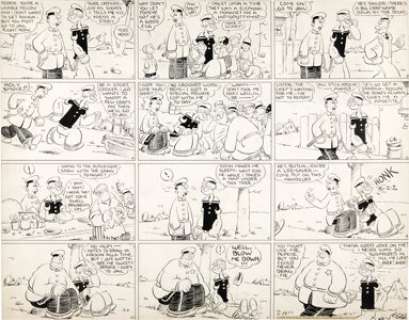 E. C. Segar - Popeye Sunday Comic Strip Original Art, dated 2-14-32 (King Features Syndicate, 1932). E. C. - | Heritage