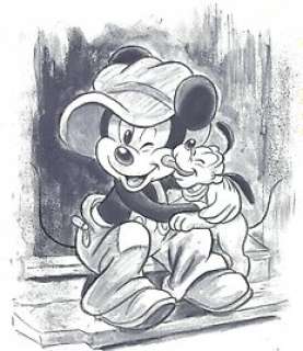 Tony Fernandez - Vintage Mickey Mouse with Baby Pluto After Charles Chaplin’s “The Kid” - Original Painting - | Catawiki