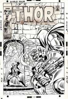 Joe Sinnott, John Buscema - Thor #182 Cover (Thor Vs Dr. Doom!) 1970