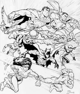 Sergi Domenech - DC Legends #6 (Vol. 1) - Hommage à John Byrne - Illustration originale à l’encre - - Hand Signed | Catawiki