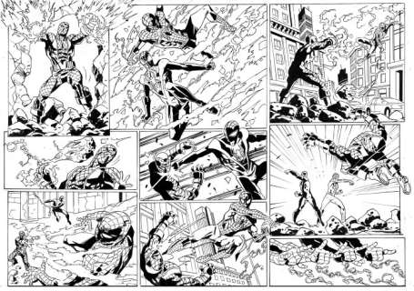 Giancarlo Caracuzzo - 1 Original page - Spiderman - Miles Morale & Spiderman, Doppia Splash Page - 2018 | Catawiki