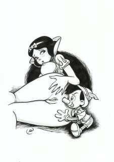 Ramis - 1 Original drawing - Snow White and Pinocchio | Catawiki