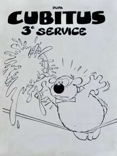 Dupa - 1 Original cover - Cubitus T3 - 3ème Service - 1974
